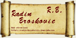 Radin Brošković vizit kartica